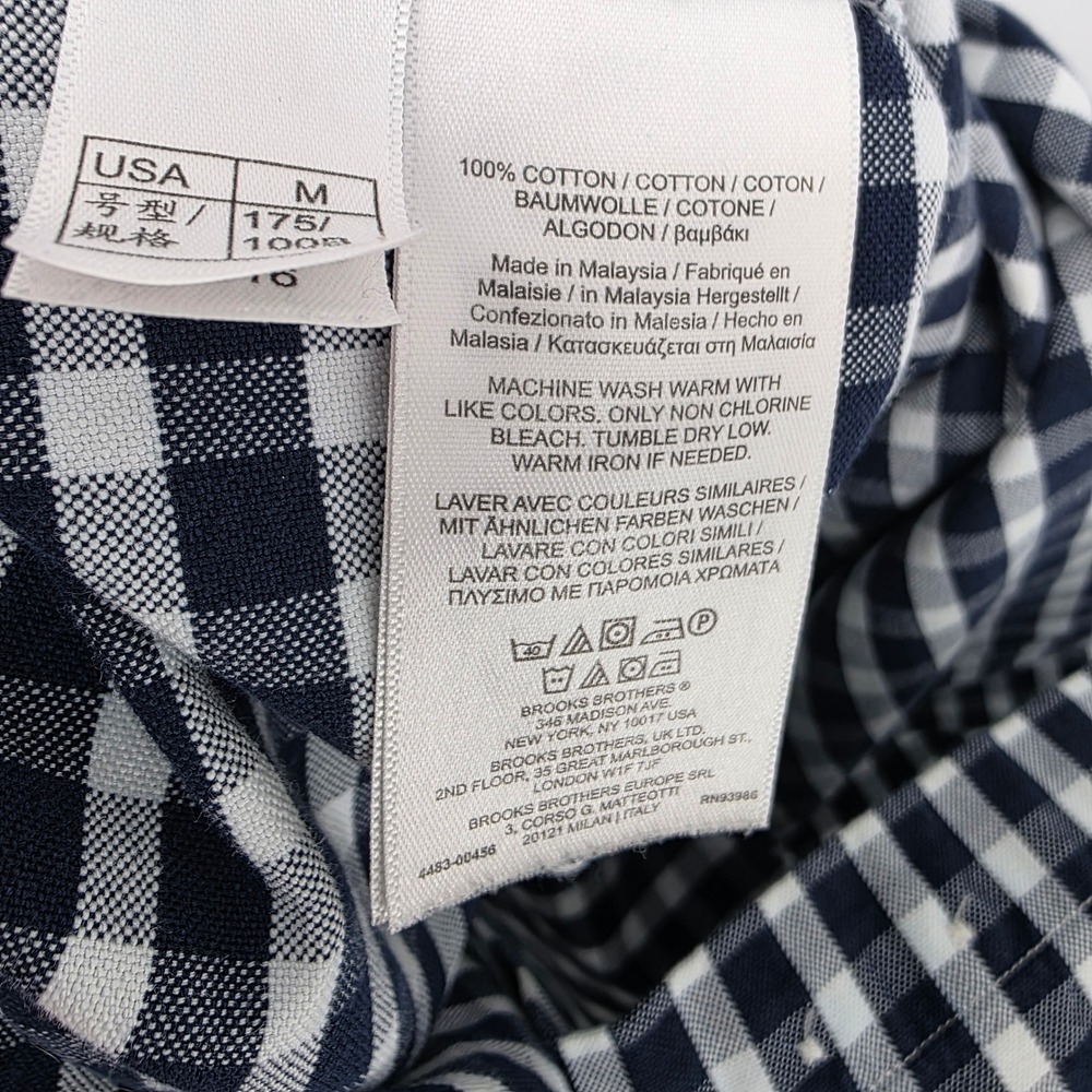 Brooks Brothers Black Check Button Down Long Sleeve Shirt M Office - Picture 5 of 7